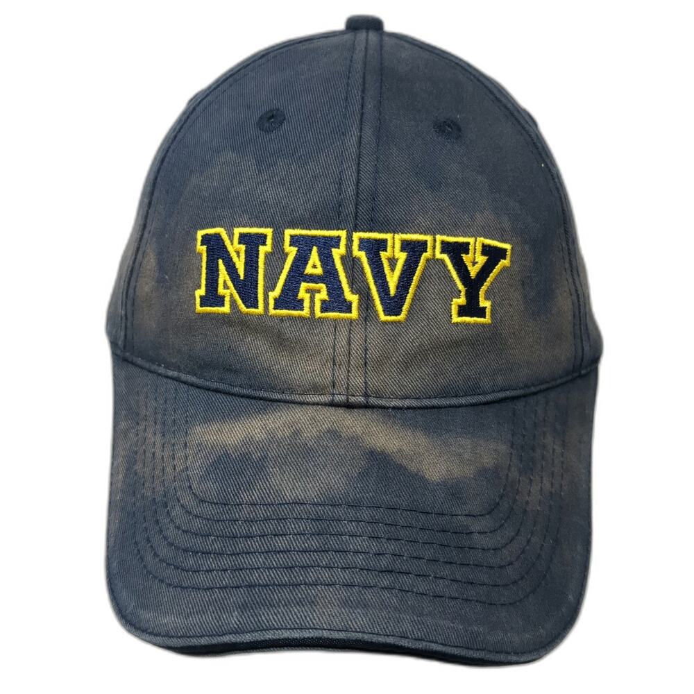 Eagle Crest US Navy Blue Baseball Cap Hat One Size Strapback Yellow Embroidered